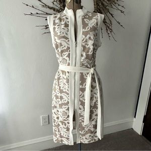 Women’s white lace over beige